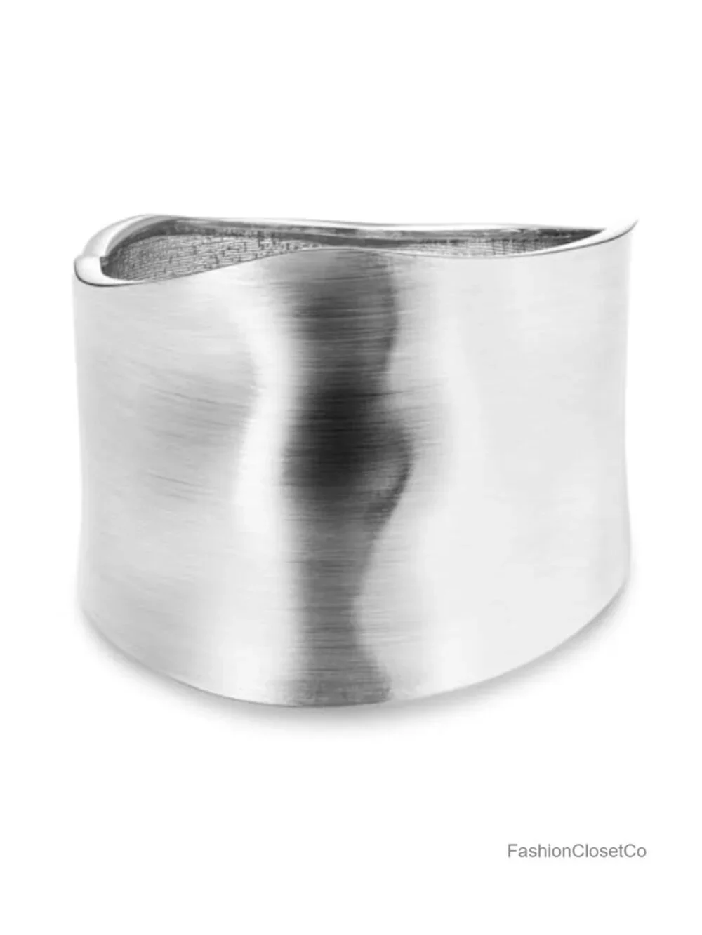 18K Gold Plated Wide Chunky Cuff Bracelet Irregular Minimalist Leaf Wrap